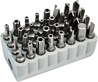 Klein Tools 32525 مجموعة لقم مقاومة للعبث ، 32 قطعة ، مغناطيسية ، TORX ، Hex ، مفتاح البراغي ، TORQ ، لقم مفك البراغي Triwing