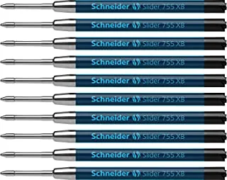 Schneider Slider 755 XB (واسع جدًا) قلم حبر جاف لإعادة تعبئة ، 1.4 مم ، تنسيق ISO G2 ، حبر أسود ، صندوق من 10 عبوات (175501)