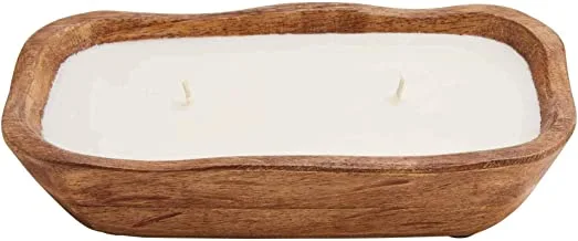 Mud Pie Petite Wood Candle, Brown, Large