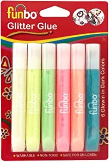 Funbo Glitter Glue 6 متوهج بألوان داكنة