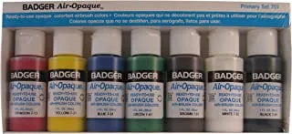 شركة Badger Air-Brush Company Air-Opaque Airbrush Ready Water Based الاكريليك دهان ، أساسي ، 1 أونصة لكل واحدة ، مجموعة من 7