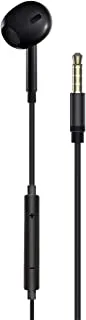 Promate Mono Earbud,Ergonomic In-Ear HD Wired Mono Earphone with Dynamic 13mm Drivers,Microphone,Call Function and In-Line Volume Controls for MacBook Pro,iPad Air,Galaxy S22,Huawei P50,Buzz-BLACK