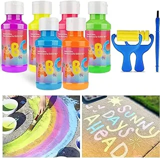 TBC The Best Crafts Neon Paint Sidewalk Chalk Paint Set Art Painting Supplies Great for Kids Adult Family Paint on Sidewalk Street Playground Pavement