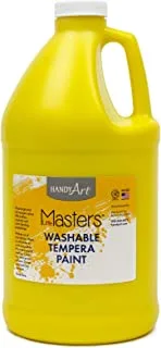 Handy art little masters washable tempera paint, half gallon, yellow
