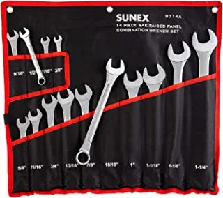 Sunex 9714A SAE Combination Wrench Set, 14 Piece