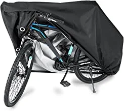 غطاء دراجة من Arabest - غطاء دراجة خارجي مقاوم للماء مع فتحة قفل ، غطاء دراجة أكسفورد سُمك 210T مقاوم للرياح وشمس الأشعة فوق البنفسجية والغبار ومضاد للرياح ، مثالي للدراجة الكهربائية على الطرق الجبلية (أسود)