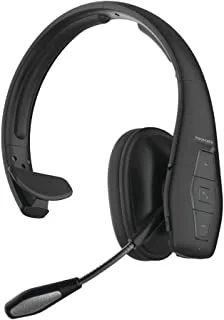 Promate Bluetooth Headset with Microphone, Ergonomic Trucker Mono Wireless Headset with Long Playtime, Soft Earpad, Multi-Device Connectivity and Built-In Controls for Home, Office, Engage-Pro