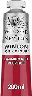 Winsor & Newton 1437098 Winton Oil Color Paint, 200-ml Tube, Cadmium Red Deep Hue