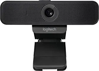 Logitech C925-E Business Webcam ، مكالمات فيديو عالية الدقة 1080p / 30fps ، تصحيح الضوء ، ضبط تلقائي للصورة ، صوت واضح ، ظل الخصوصية ، يعمل مع Skype Business ، WebEx ، Lync ، Cisco ، PC / Mac / كمبيوتر محمول / Macbook - أسود