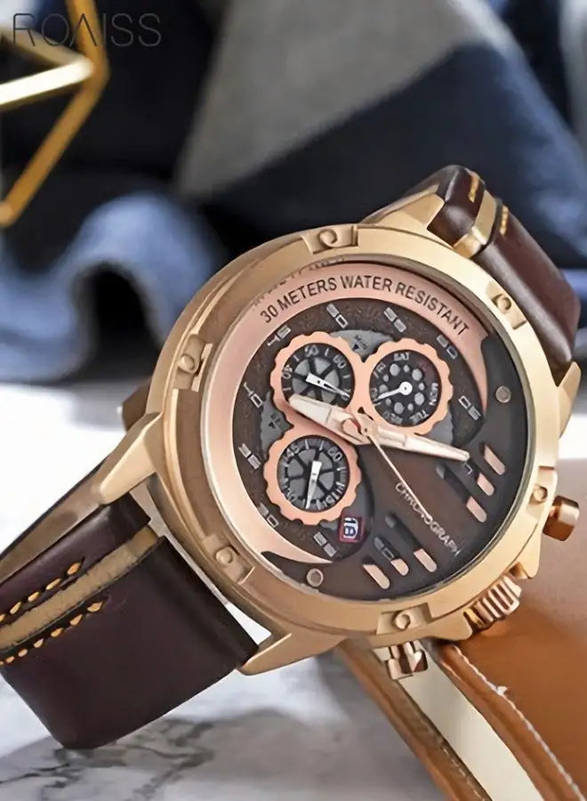 roaiss Chronograph Waterproof Sport Analog Quartz Watch Silicon Strap Fashion Wrist Watch for Men