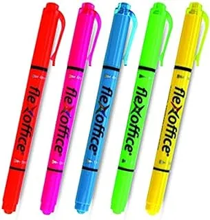 Pack of 12 Double Tip Highlighter Pens Green 4.0 mm and 1.0 mm