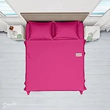 Sandy High Quality Flat Sheet and Fitted Sheet and Pillow Cases, Bed Sheet 4-Pieces Set, King Size, Solid - Fuchsia, Breathable & Ultra Soft