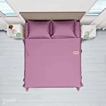 Sandy High Quality Bed Sheet and Pillow Case 3-Pieces Set, Consists of Flat Bed Sheet and Pillow Cases, Full/Double Size, Solid - Mauve, Breathable & Ultra Soft