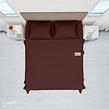 Sandy High Quality Flat Sheet and Fitted Sheet and Pillow Cases, Bed Sheet 4-Pieces Set, King Size, Solid - Burgundy Brown, Breathable & Ultra Soft