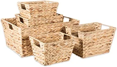 DII Hyacinth Collection Storage Baskets, Large Set, Assorted Sizes, Natural, 5 Piece
