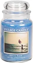 Village Candle Summer Breeze Large Glass Apothecary Jar Scented Candle, 21.25 oz, Blue