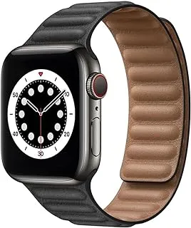 AC&L Leather Magnetic Band Compatible with Apple Watch 44Mm Strap, Black