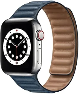 AC&L Leather Magnetic Band Compatible with Apple Watch 38Mm Strap, Midnight Blue
