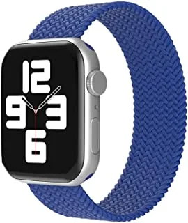 AC&L Braided Solo Band Compatible with Apple Watch 44Mm Medium Strap With A Plastic Connector, Cold Sea Blue
