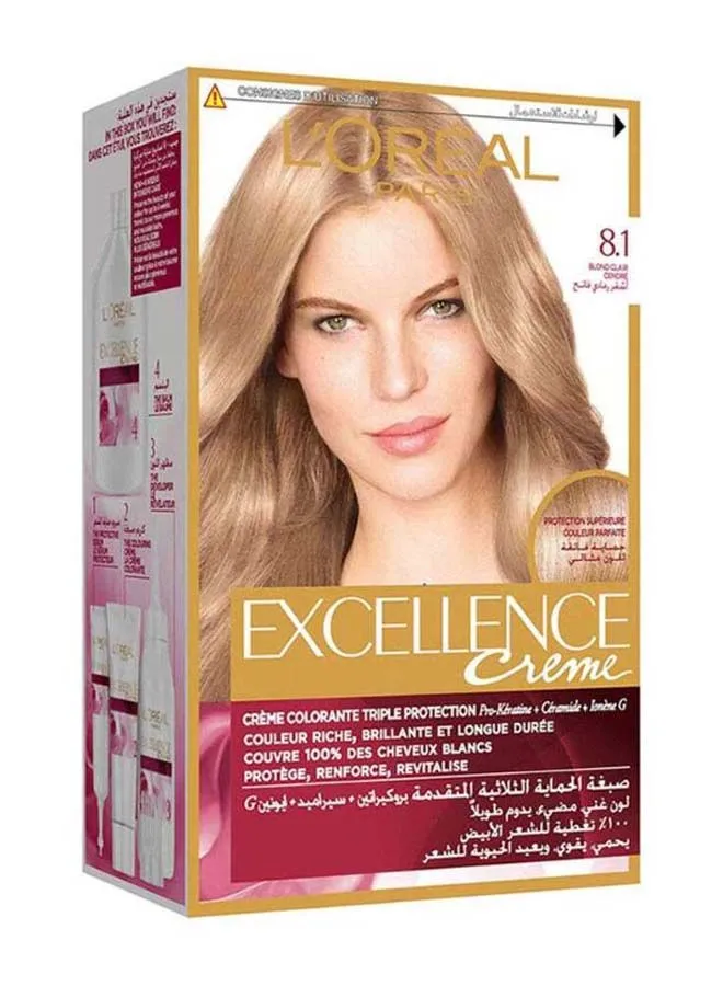 L'OREAL PARIS Excellence Creme Hair Color 8.1 Light Ash Blonde