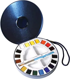 مجموعة ألوان مائية للسفر دالر روني أكوافين 18 قطعة - مجموعة طلاء ألوان مائية لورق الألوان المائية والمزيد - مجموعة ألوان مائية للفنانين والطلاب - طلاء ألوان مائية لجميع مستويات المهارة