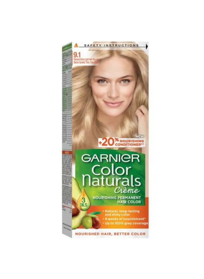 Garnier Color Naturals Permament Hair Color Cream 9.1 Extra Light Ash Blonde