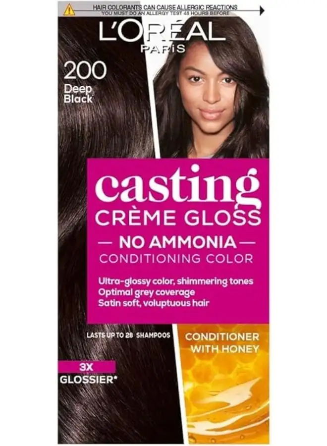 لوريال باريس Casting Crème Gloss Hair Color - 200 Deep Black