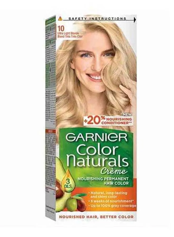 Garnier Color Naturals Creme Nourishing Permanent Hair Color 10.0 Ultra Light Blonde 112ml