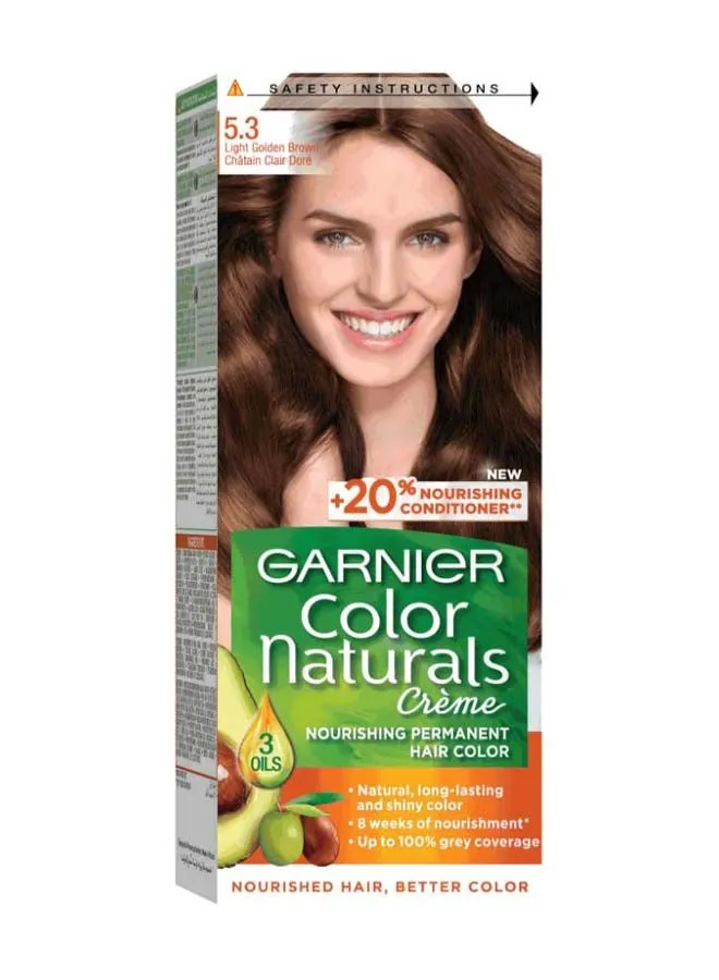 Garnier Color Naturals Permanent Hair Color Cream 5.3 Light Golden Brown