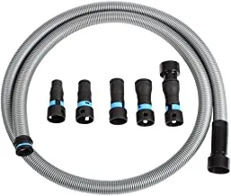 Cen-Tec Systems 94698 Quick Click 10 Ft. Hose for Home and Shop Vacuums with Expanded Multi-Brand Power Tool Adapter Set for Dust Collection, Silver