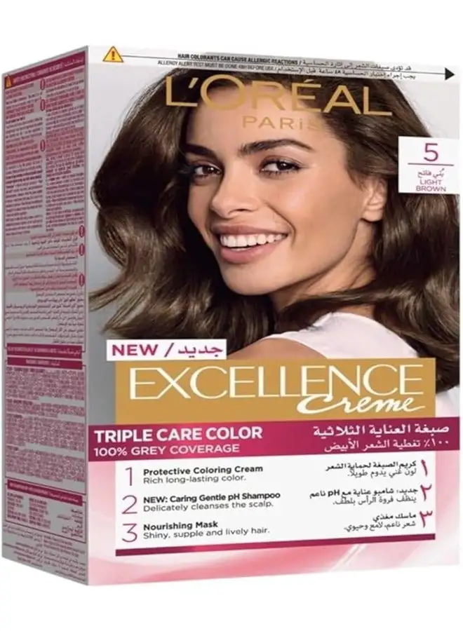 L'OREAL PARIS Excellence Crème Hair Color - 5 Light Brown