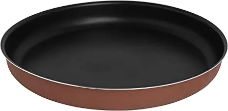 Trust Pro Non Stick Round Tray with 2 Layered Aluminium Coating, 32 cm, Brown
