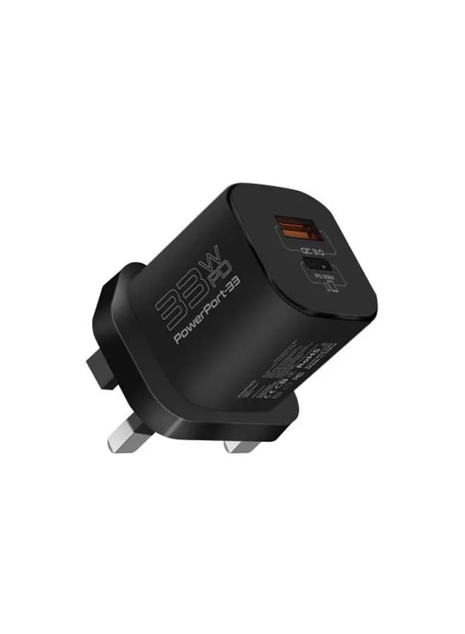PROMATE 33W Power Delivery GaNFast Charging Adapter Black