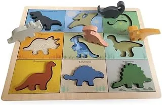 Magni Wooden Dino Puzzle, Multicolor