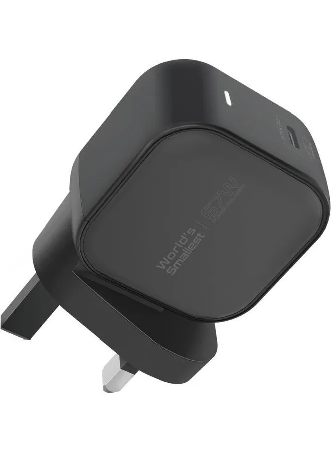 PROMATE iPhone Charger, 67W Super-Speed USB-C GaNFast Charger Black Black