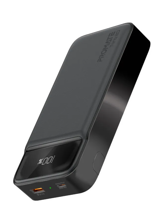 PROMATE 20000mAh Power Bank 20W USB-C PD Port and QC 3.0 Black Black