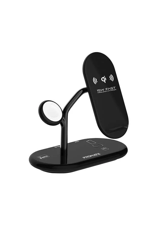 PROMATE 54W 4-in-1 High-Speed Wireless Charging Station Black