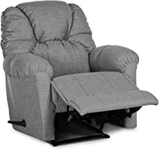 REGAL IN HOUSE American Polo | Rocking Linen Upholstered Relaxing Chair with Bed Mode - Light Gray