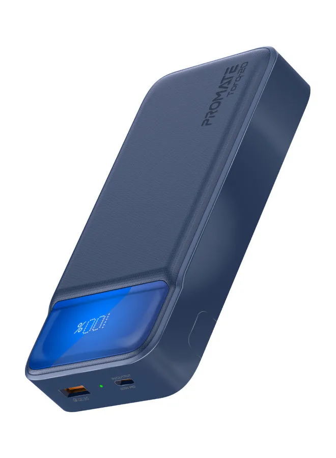 PROMATE iPhone 15 20000mAh Power Bank 20W USB-C PD Port and QC 3.0.Navy Navy