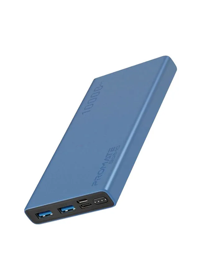 PROMATE 10000 mAh 10000mAh Compact Smart Charging Power Bank with Dual USB Output Blue
