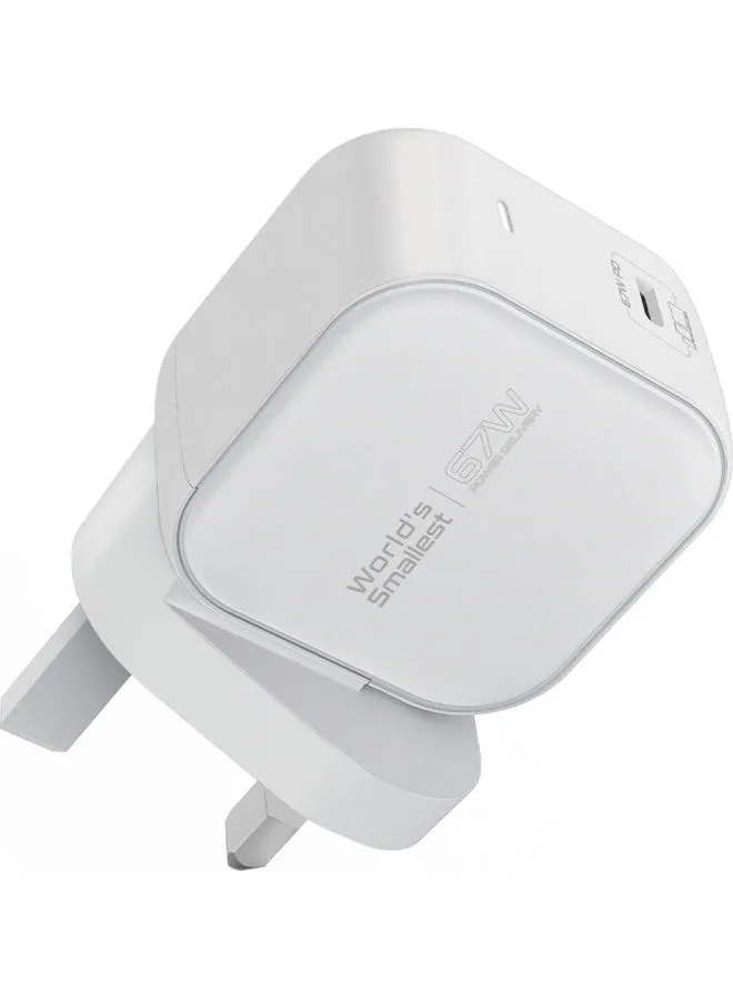 PROMATE iPhone 15 Charger,67W Super-Speed USB-C GaNFast Charger White White