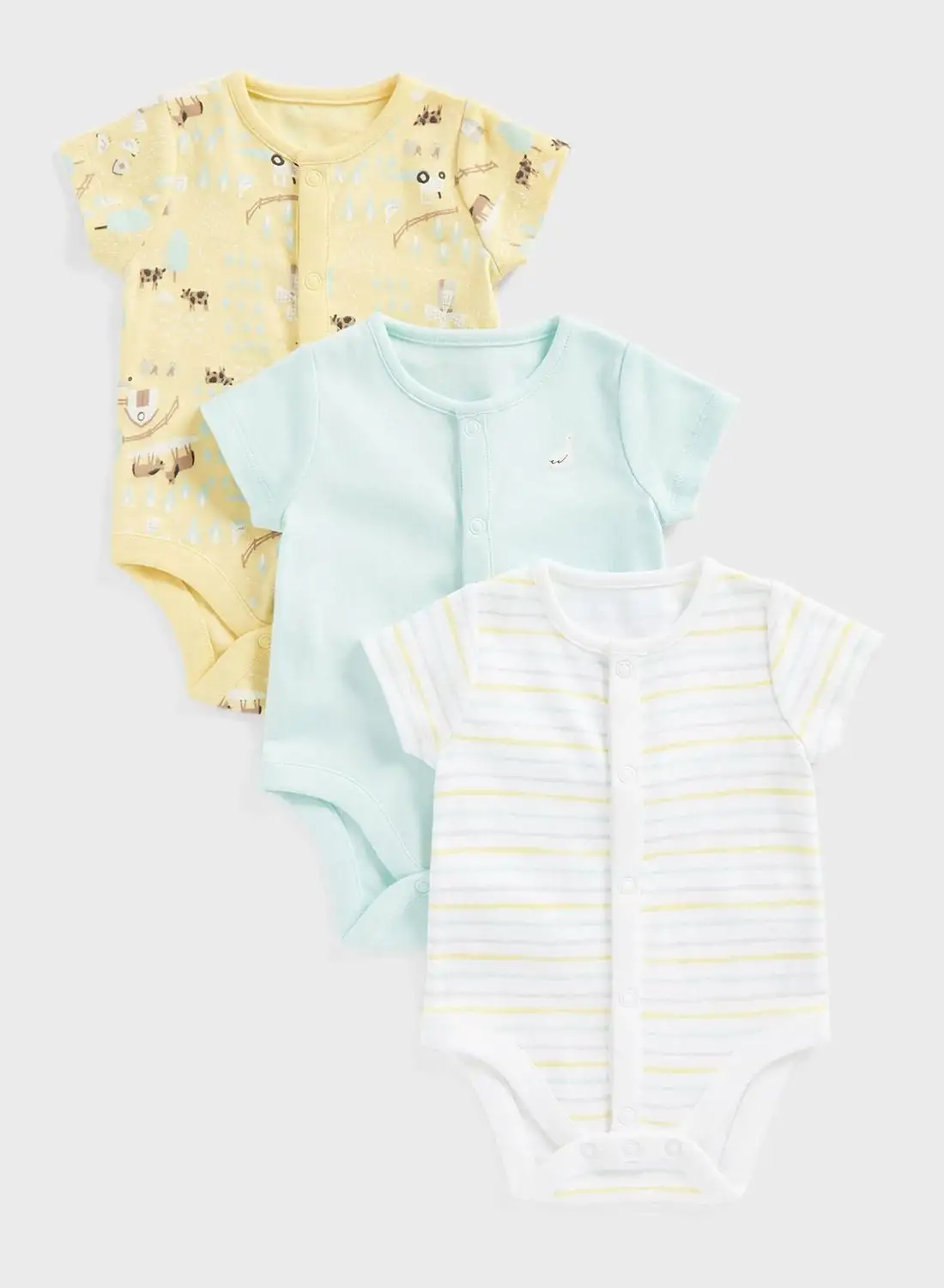 mothercare Infant 3 Pack Assorted Bodysuits