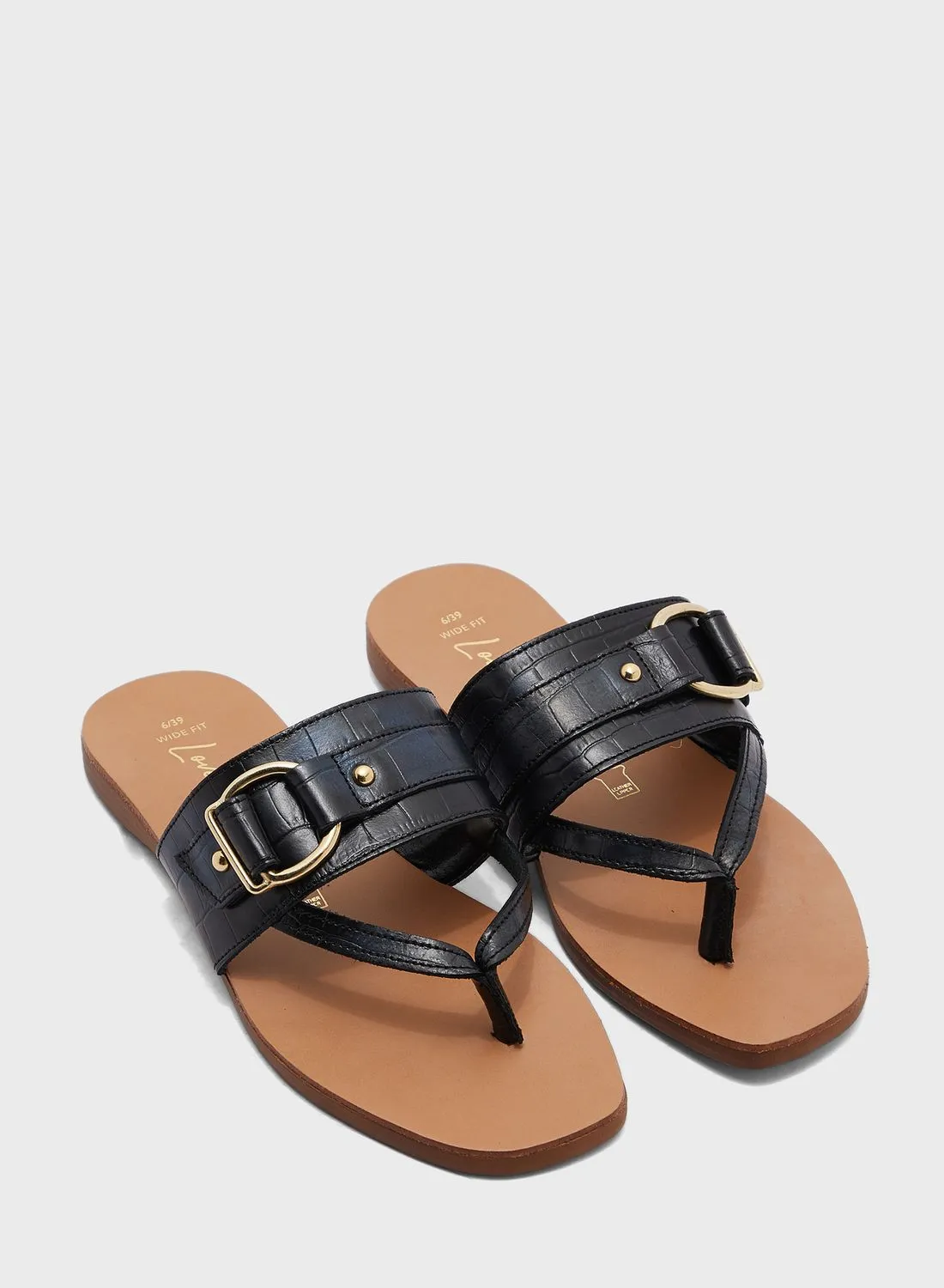 NEW LOOK Frinton Lea Buckle Detail Flat Sandals