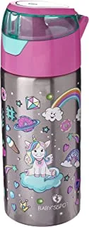 Babys Spot Unicorn with Clouds Steel Bottles, 300 ml Capacity