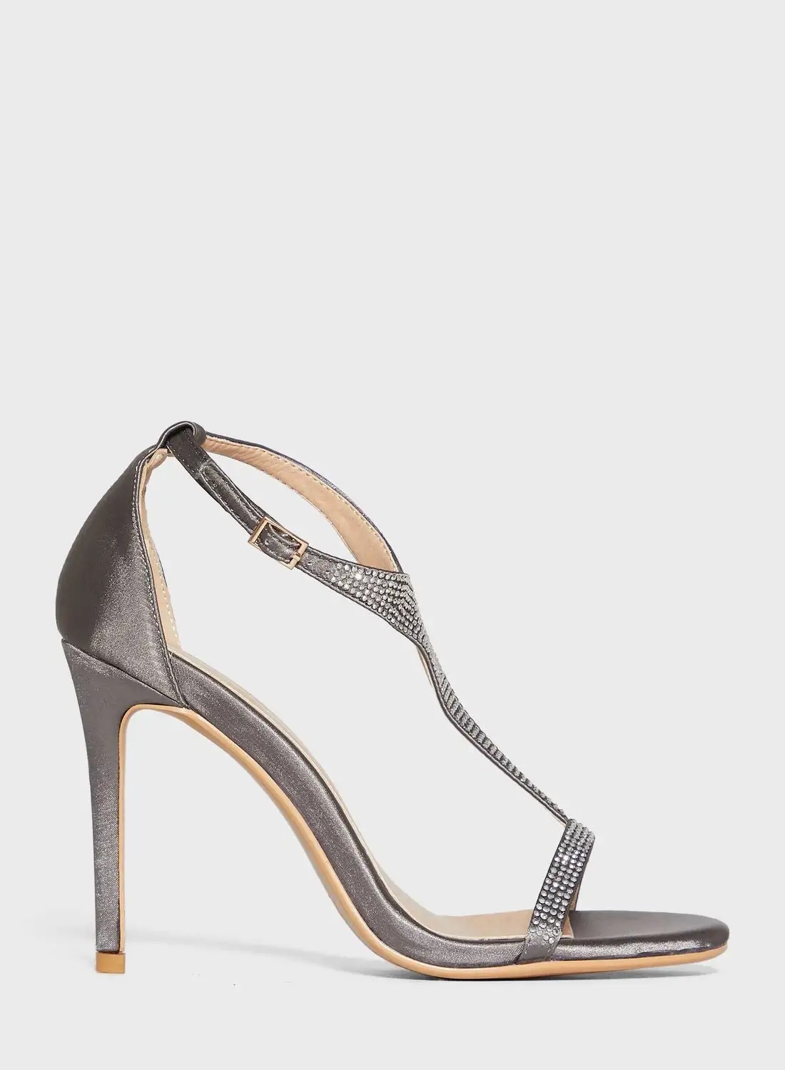 Khizana Diamante Detail Ankle Strap Stiletto Sandal