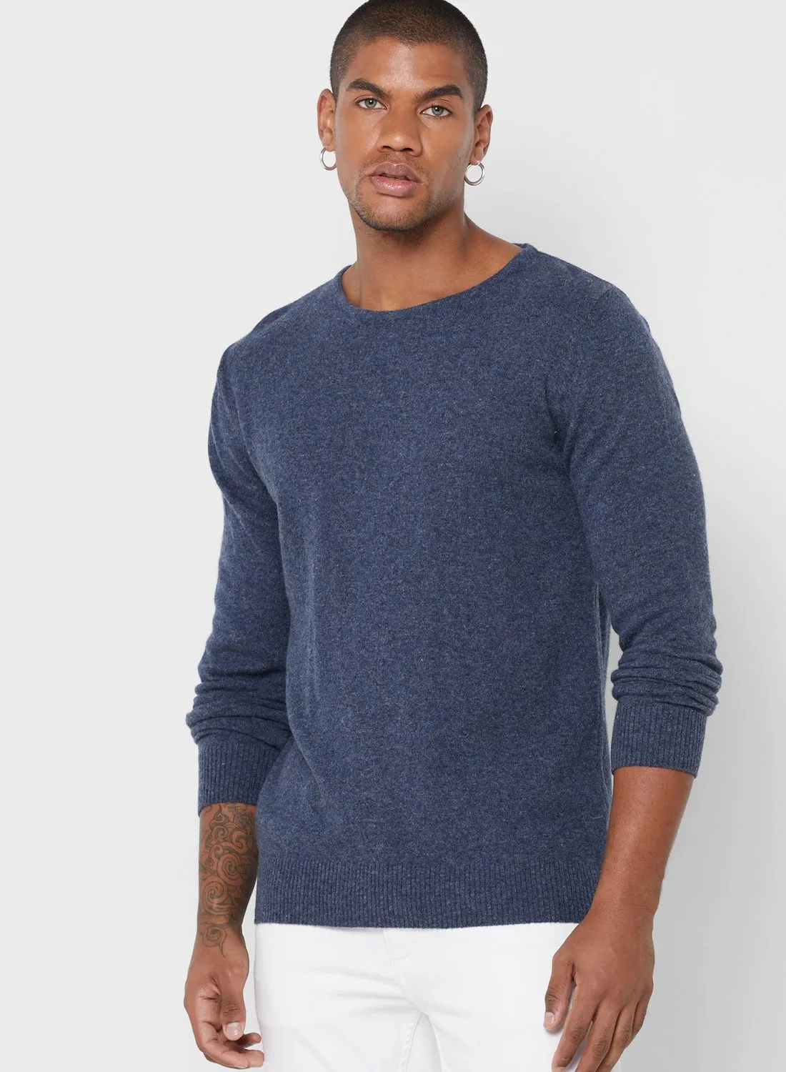 Seventy Five Texture Knit Crew Neck Sweater