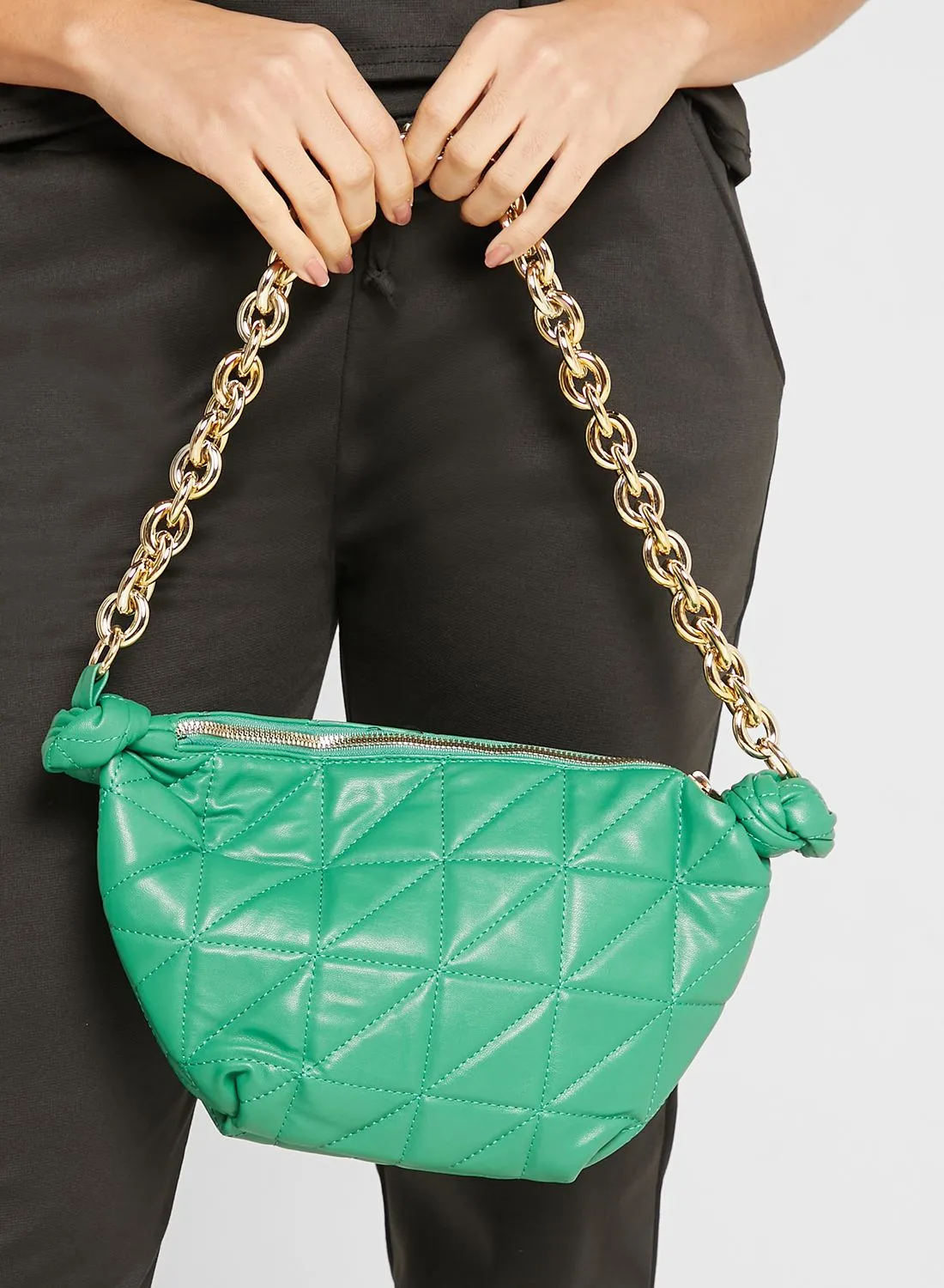 Ginger Quilted Pouch Chain Shoulder Bag