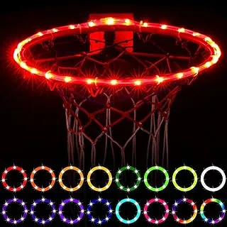 مصباح حلقة كرة السلة LED من Arabest ، أضواء كرة السلة المقاومة للماء مع 17 لونًا و 7 أوضاع إضاءة ، وإكسسوارات كرة السلة فائقة السطوع للأطفال البالغين والأولاد والألعاب الخارجية والتدريب