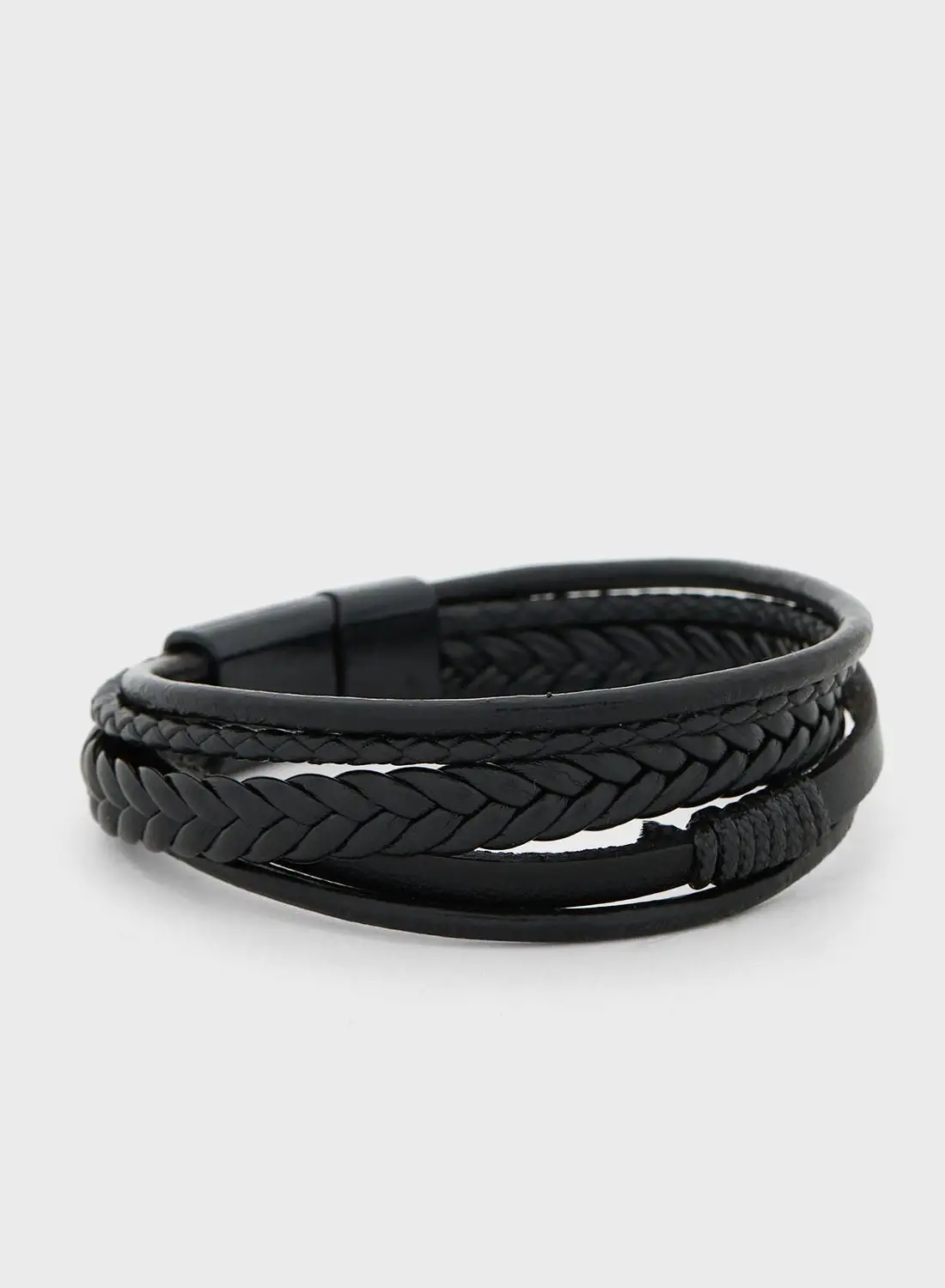 Seventy Five Braided Faux Leather Bracelet