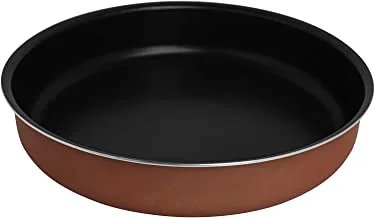 Trust Pro Non Stick Round Tray with 2 Layered Aluminium Coating, 30 cm, Brown